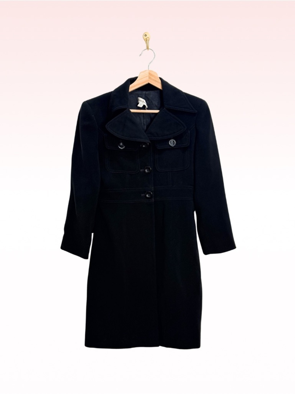 BEBE Black Trench Coat (Sz 2)
